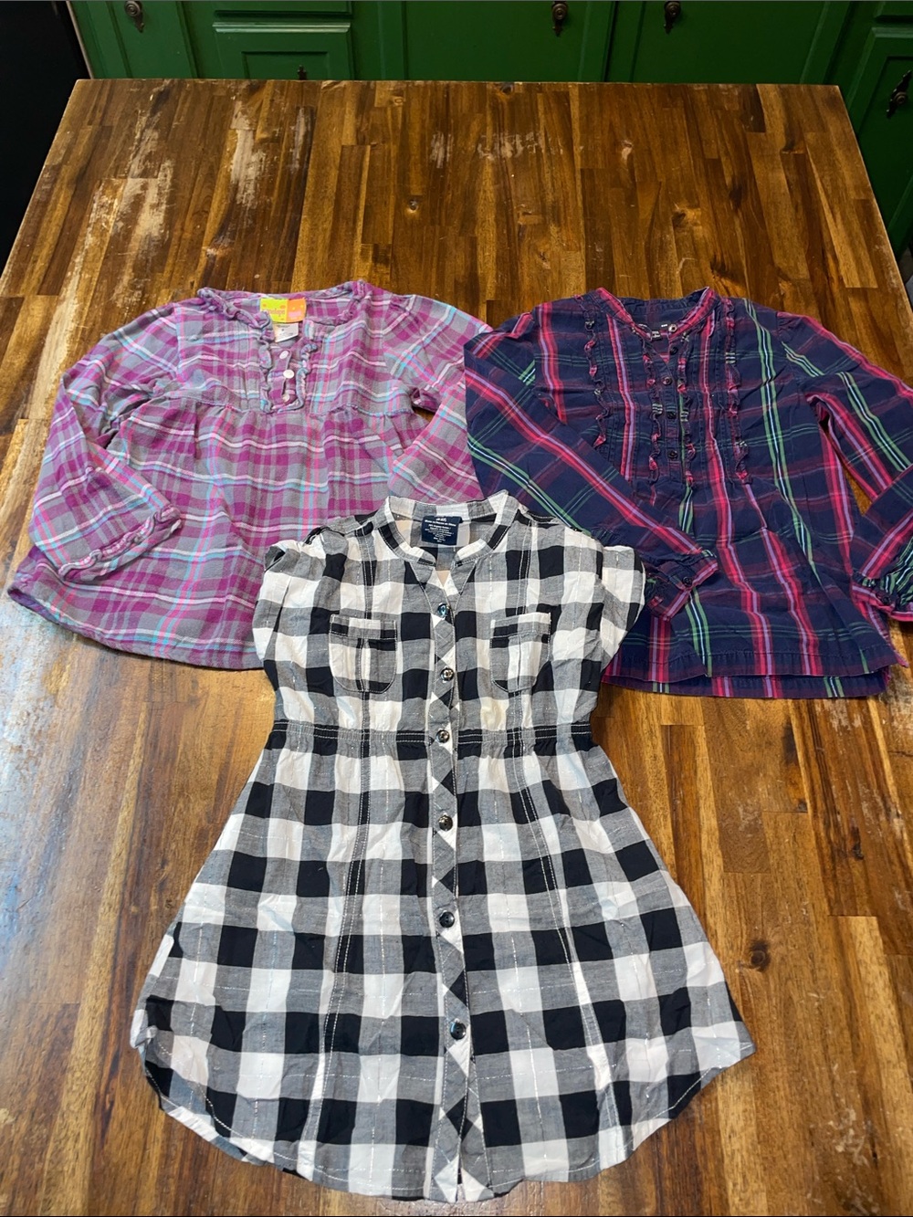 Girls Plaid Button Shirts